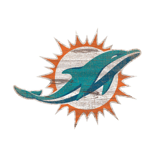 Miami Dolphins 0843-Distressed Logo Cutout 24in