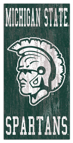 Michigan State Spartans 0786-Heritage Logo w/ Team Name 6x12