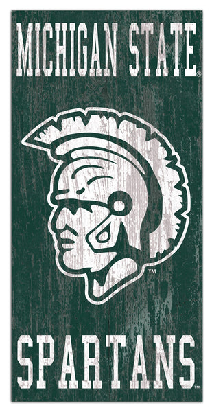 Michigan State Spartans 0786-Heritage Logo w/ Team Name 6x12