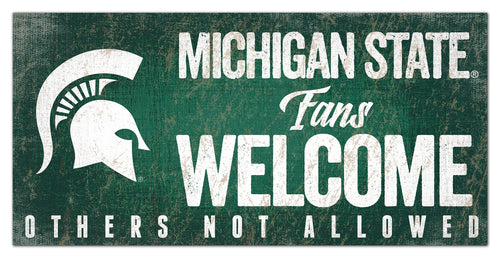 Michigan State Spartans 0847-Fans Welcome 6x12