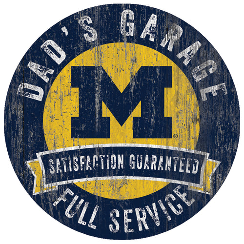 Michigan Wolverines 0862-12in Dad's Garage Circle