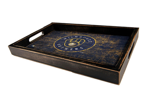 Milwaukee Brewers 0760-Distressed Tray w/ Team Color