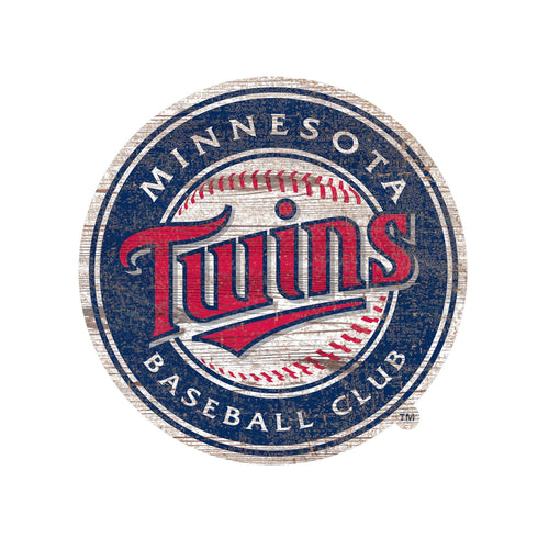Minnesota Twins 0843-Distressed Logo Cutout 24in