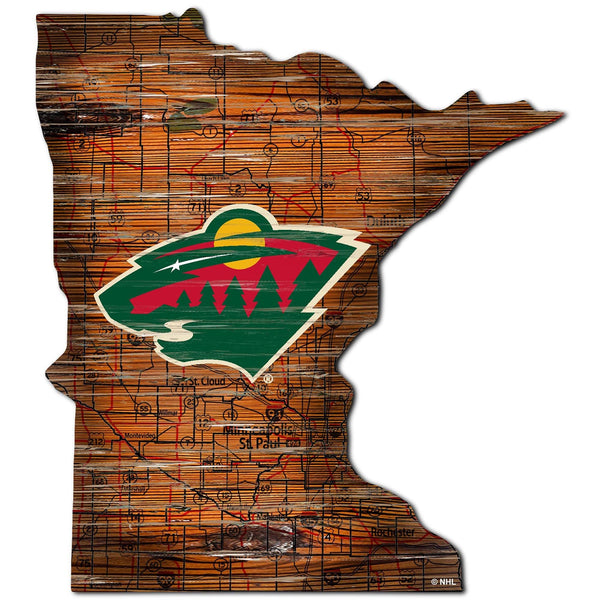 Minnesota Wild 0894-Road Map Mini State 12in