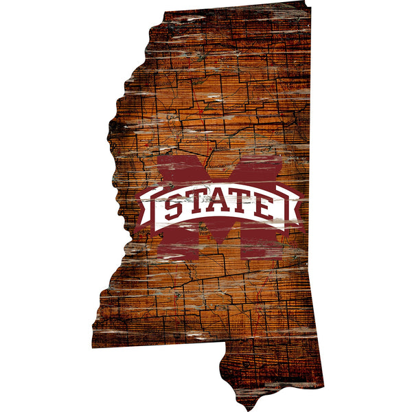 Mississippi State Bulldogs 0728-24in Distressed State