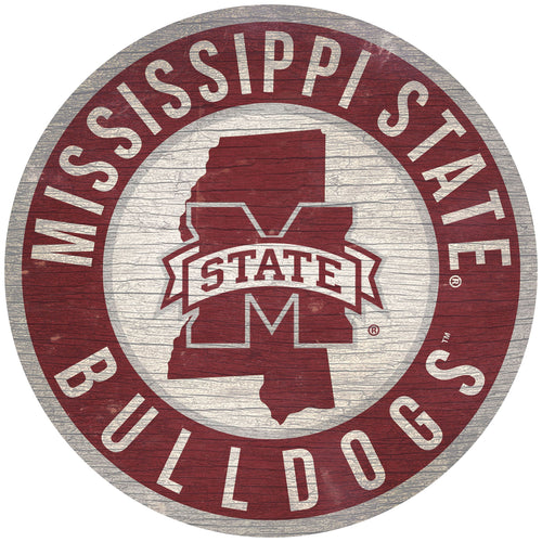 Mississippi State Bulldogs 0866-12in Circle w/State