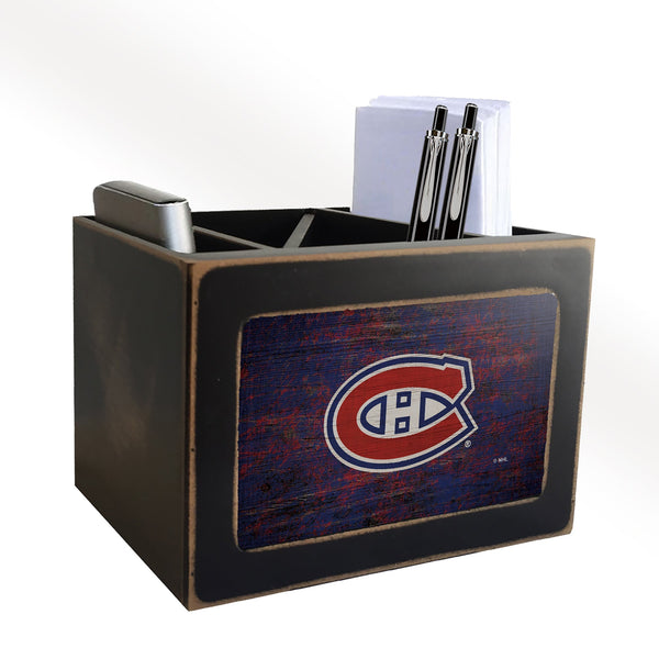 Montreal Canadiens 0767-Distressed Desktop Organizer w/ Team Color