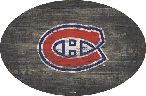 Montreal Canadiens 0773-46in Distressed Wood Oval