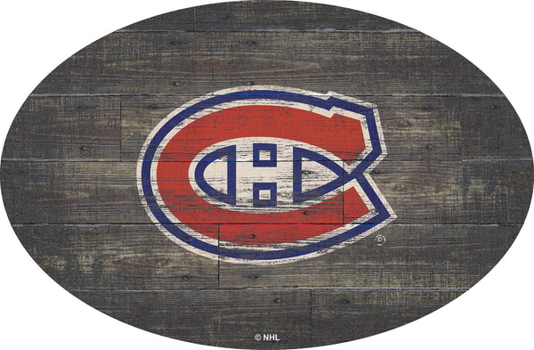 Montreal Canadiens 0773-46in Distressed Wood Oval