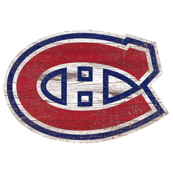 Montreal Canadiens 0843-Distressed Logo Cutout 24in