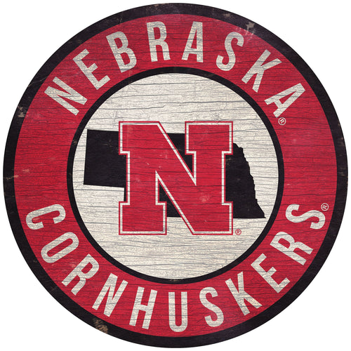 Nebraska Cornhuskers 0866-12in Circle w/State