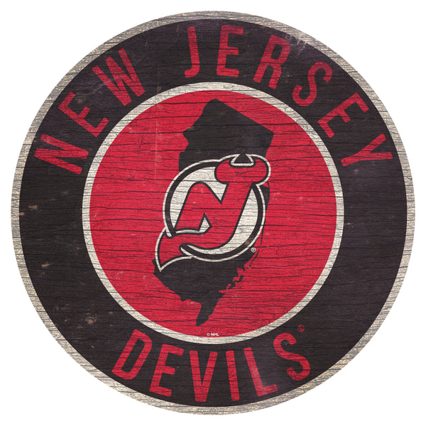 New Jersey Devils 0866-12in Circle w/State