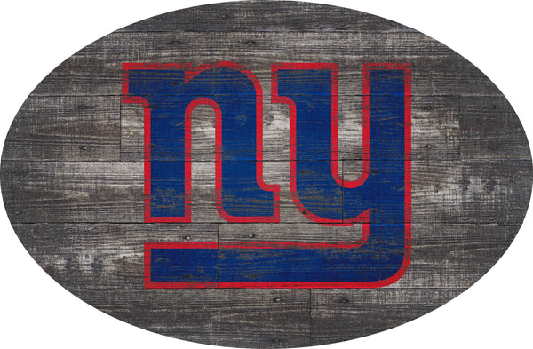 New York Giants 0773-46in Distressed Wood Oval