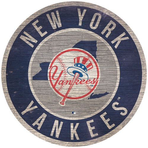 New York Yankees 0866-12in Circle w/State