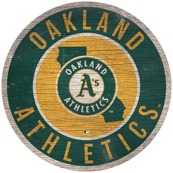 Oakland Athletics 0866-12in Circle w/State