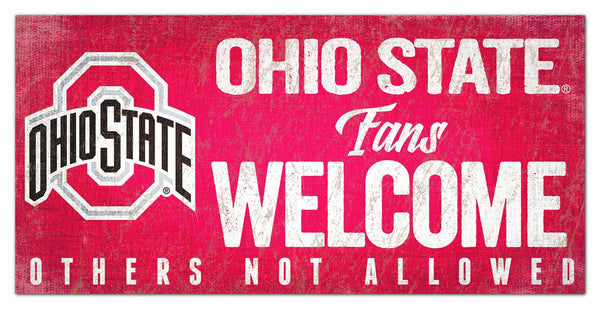 Ohio State Buckeyes 0847-Fans Welcome 6x12