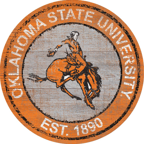 Oklahoma State Cowboys 0744-Heritage Logo Round
