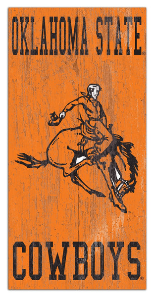 Oklahoma State Cowboys 0786-Heritage Logo w/ Team Name 6x12