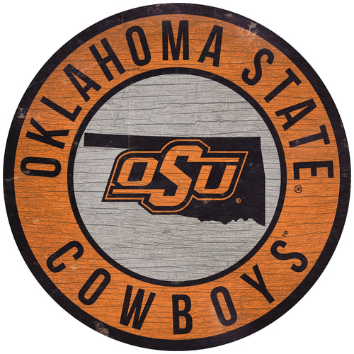 Oklahoma State Cowboys 0866-12in Circle w/State