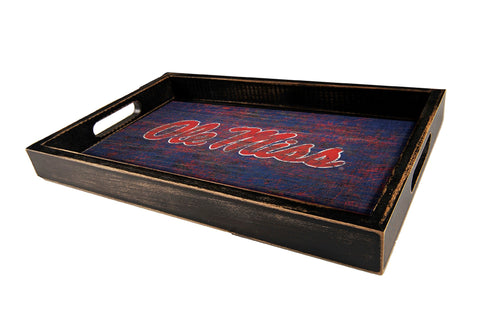 Ole Miss Rebels 0760-Distressed Tray w/ Team Color