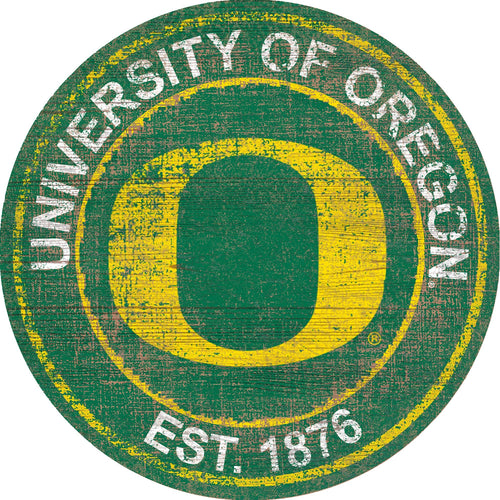 Oregon Ducks 0744-Heritage Logo Round