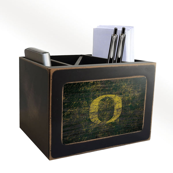 Oregon Ducks 0767-Distressed Desktop Organizer w/ Team Color