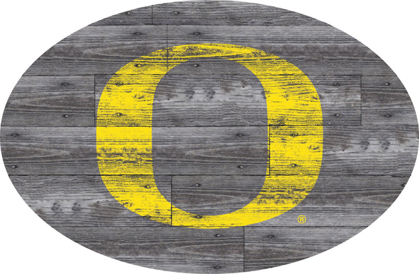 Oregon Ducks 0773-46in Distressed Wood Oval