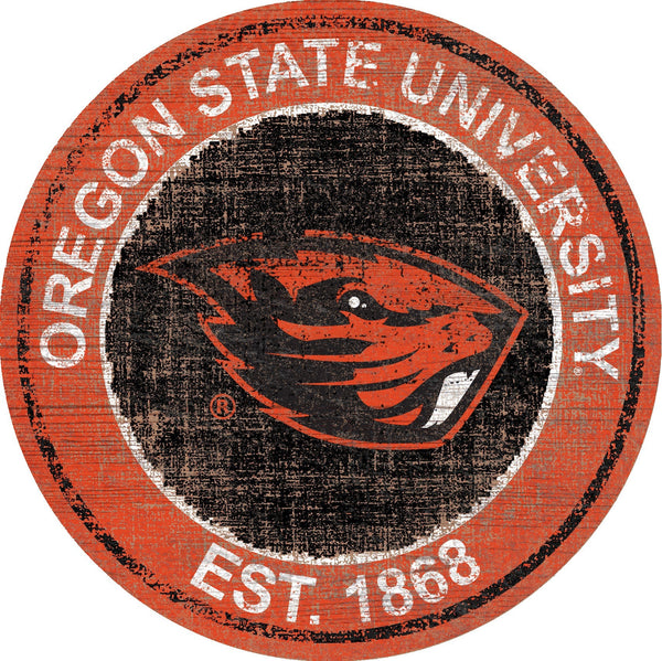 Oregon State Beavers 0744-Heritage Logo Round