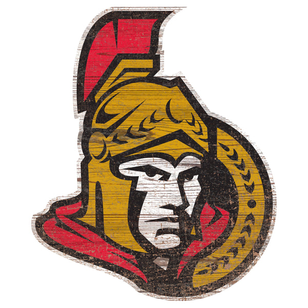 Ottawa Senators 0843-Distressed Logo Cutout 24in
