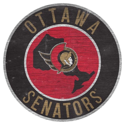 Ottawa Senators 0866-12in Circle w/State