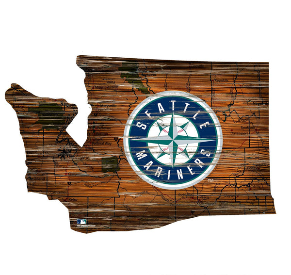 Seattle Mariners 0894-Road Map Mini State 12in
