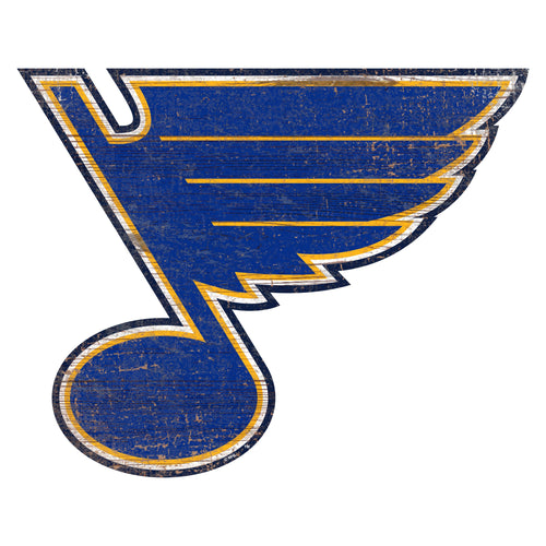 St. Louis Blues 0843-Distressed Logo Cutout 24in