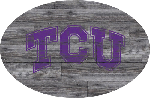 TCU Horned Frogs 0773-46in Distressed Wood Oval