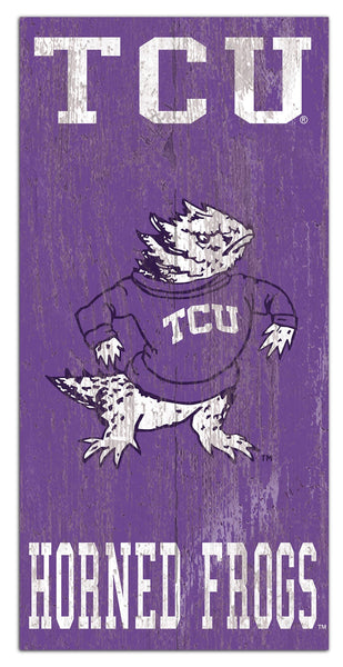 TCU Horned Frogs 0786-Heritage Logo w/ Team Name 6x12
