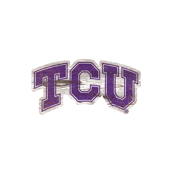 TCU Horned Frogs 0843-Distressed Logo Cutout 24in