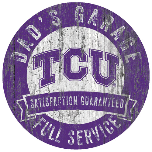 TCU Horned Frogs 0862-12in Dad's Garage Circle