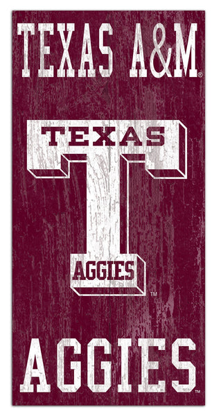 Texas A&M Aggies 0786-Heritage Logo w/ Team Name 6x12