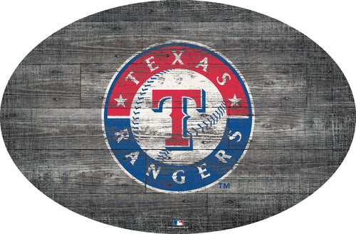 Texas Rangers 0773-46in Distressed Wood Oval