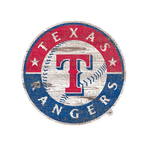 Texas Rangers 0843-Distressed Logo Cutout 24in