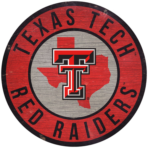 Texas Tech Red Raiders 0866-12in Circle w/State
