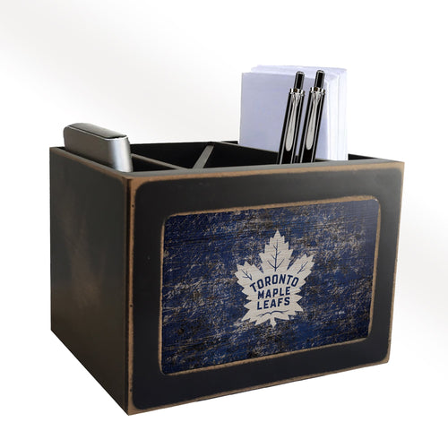 Toronto Maple Leafs 0767-Distressed Desktop Organizer w/ Team Color