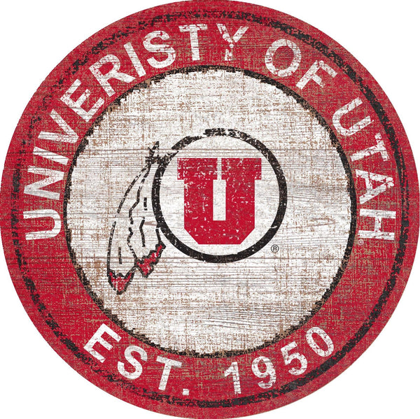 Utah Utes 0744-Heritage Logo Round