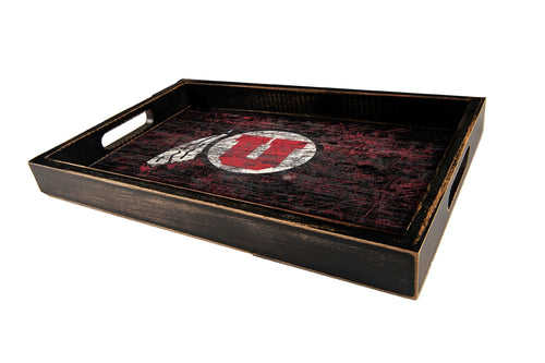 Utah Utes 0760-Distressed Tray w/ Team Color