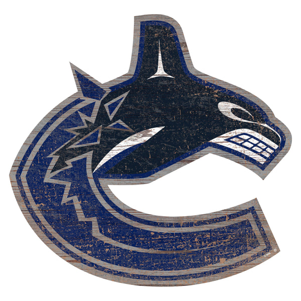 Vancouver Canucks 0843-Distressed Logo Cutout 24in