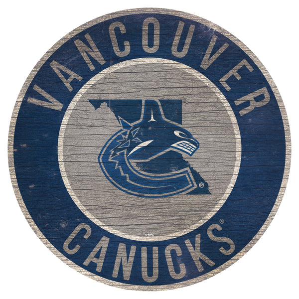 Vancouver Canucks 0866-12in Circle w/State