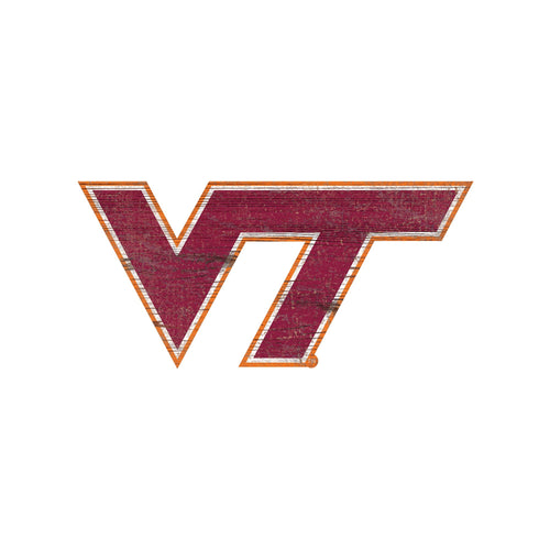 Virginia Tech Hokies 0843-Distressed Logo Cutout 24in