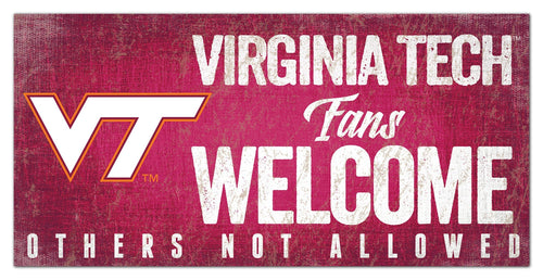 Virginia Tech Hokies 0847-Fans Welcome 6x12