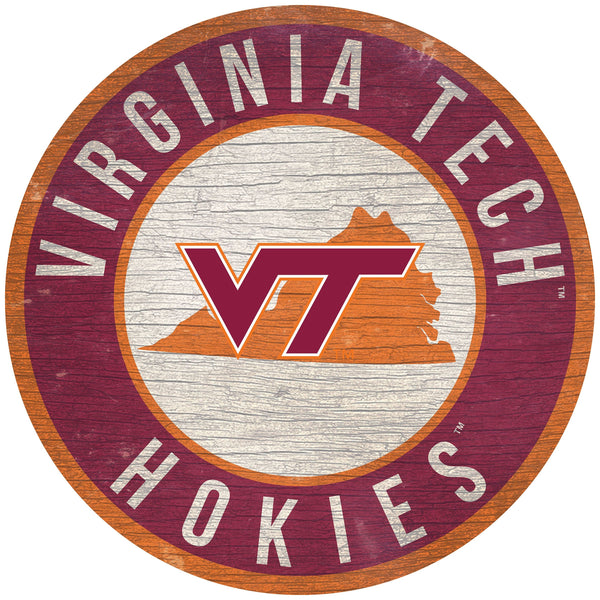 Virginia Tech Hokies 0866-12in Circle w/State