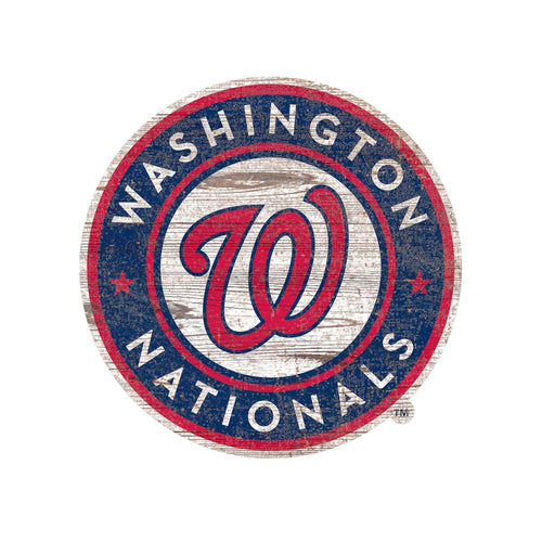 Washington Nationals 0843-Distressed Logo Cutout 24in