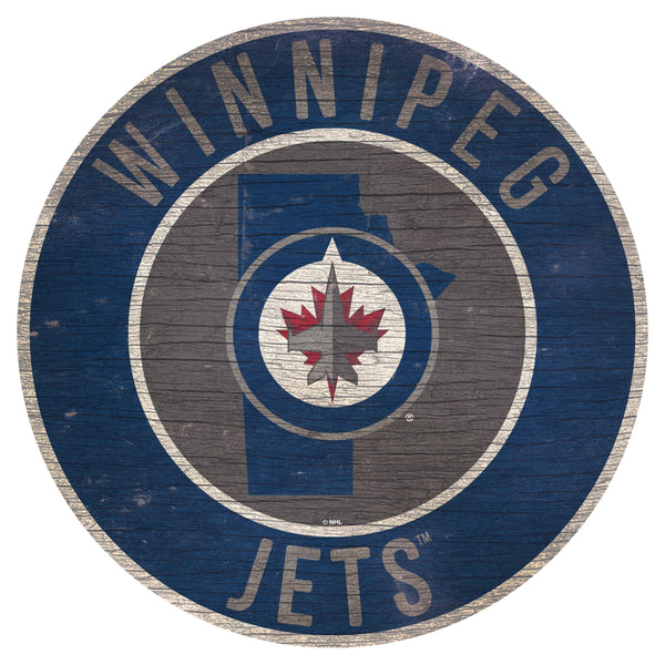 Winnipeg Jets 0866-12in Circle w/State